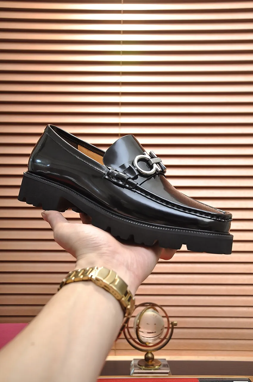 Men's men's shoes 💰540💶[Ferragamo/Ferragamo] (high-end Niuli) New 🍀 Ferragamo* - top version Ferragamo's classic formal leather shoes! Made of imported original cowhide, the inner top layer is comfortable cowhide lining! Original wear-resistant rubber outsole! High quality products! Code number 38-45 (45 customized)
